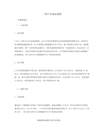 三种产业基金案例