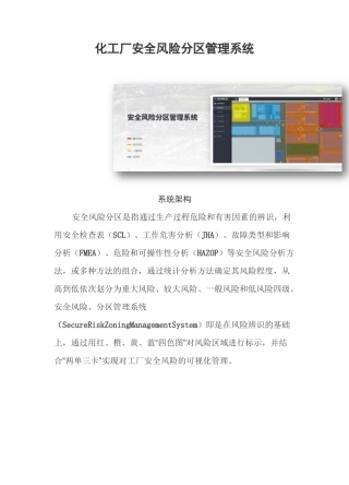 化工厂安全风险分区管理系统