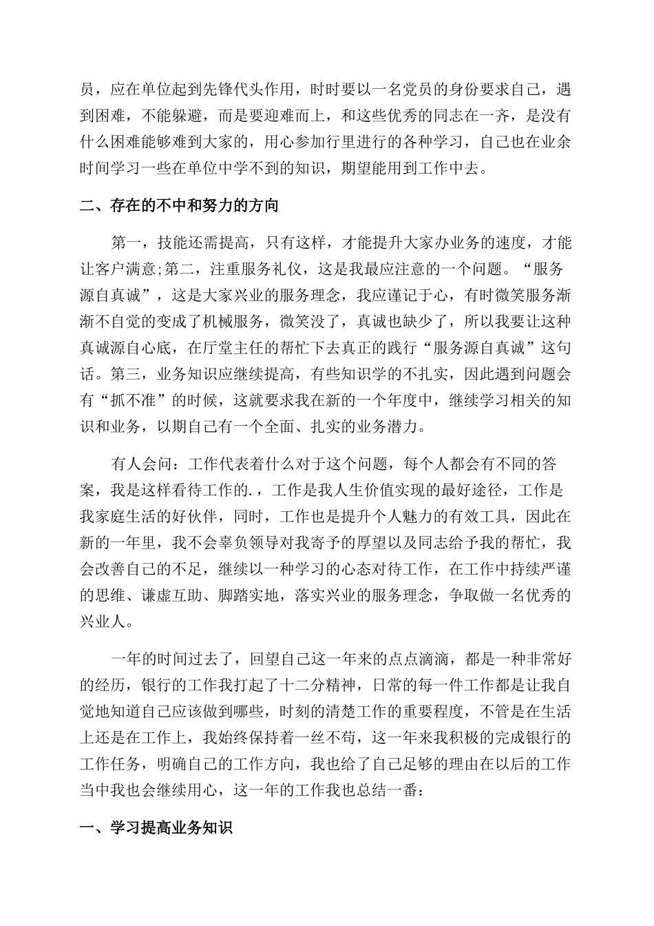 银行年度工作总结范文word模板_第2页