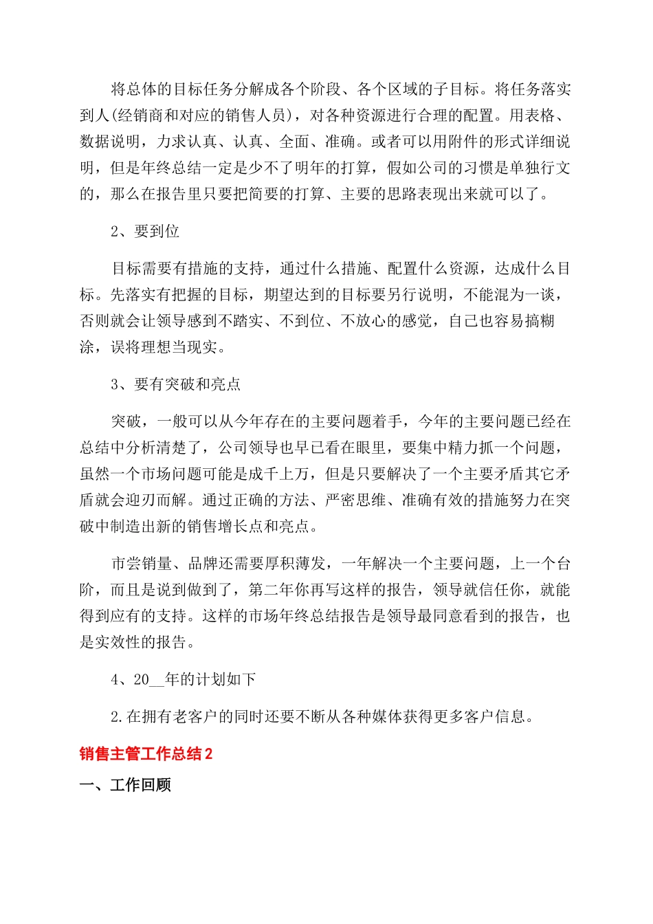 销售主管工作总结范文个人总结范文大全_第2页