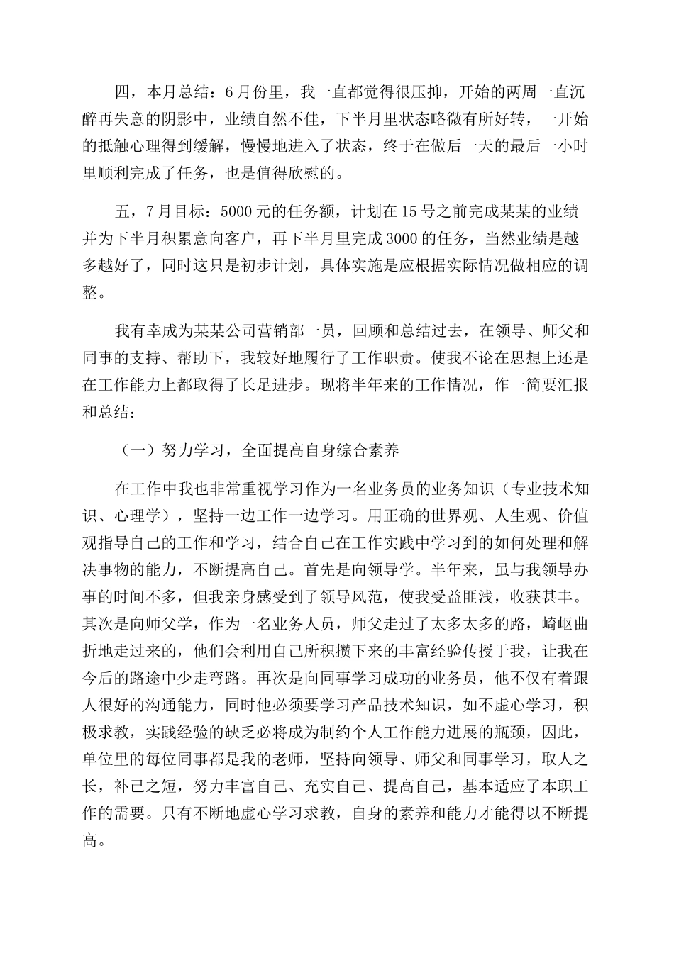 销售人员年中工作总结范文_第2页