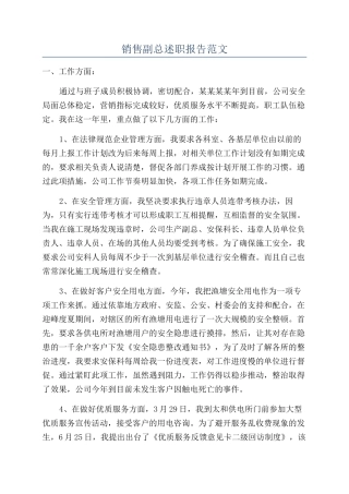 销售副总述职报告范文