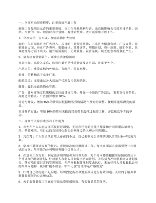 销售员个人工作计划