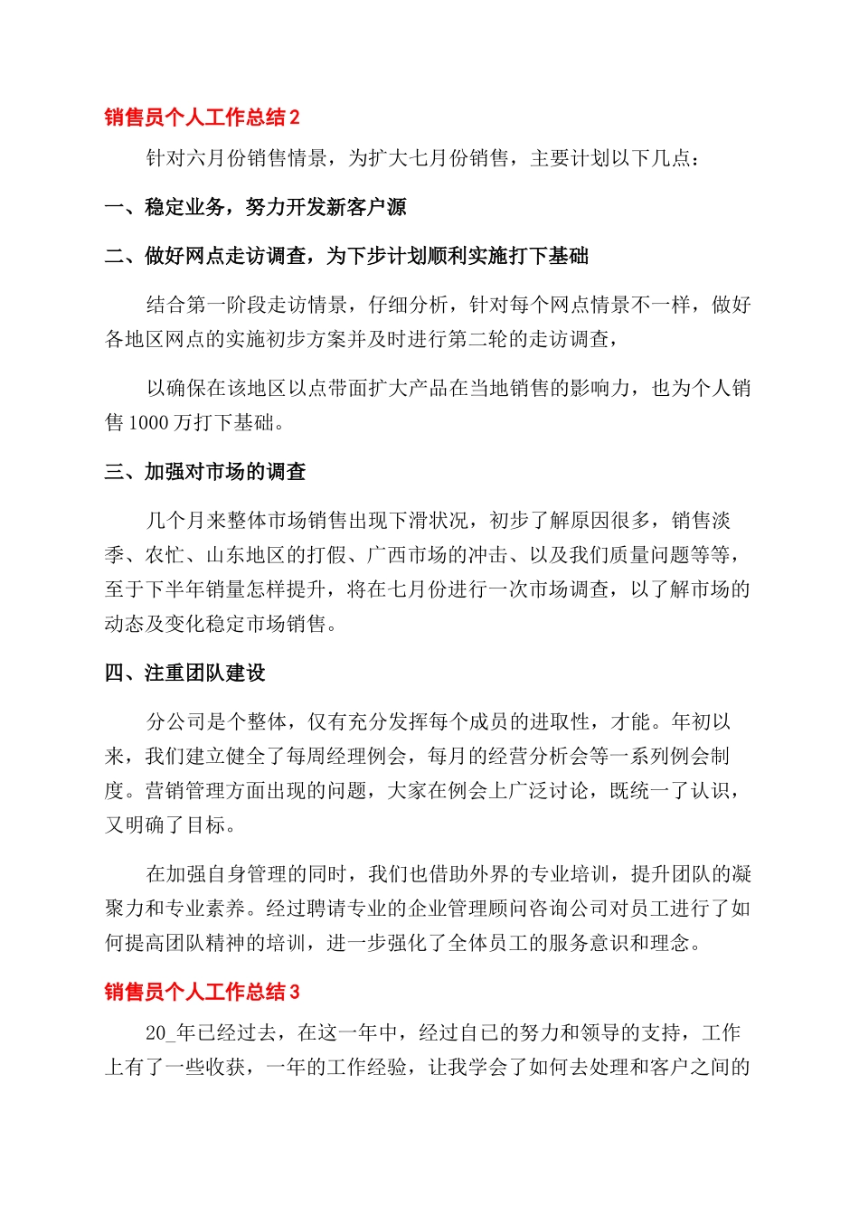 销售员工作总结范文word五篇_第3页