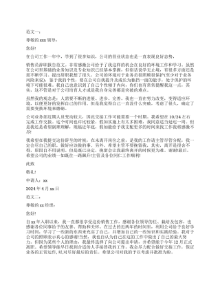 销售员的辞职报告精选