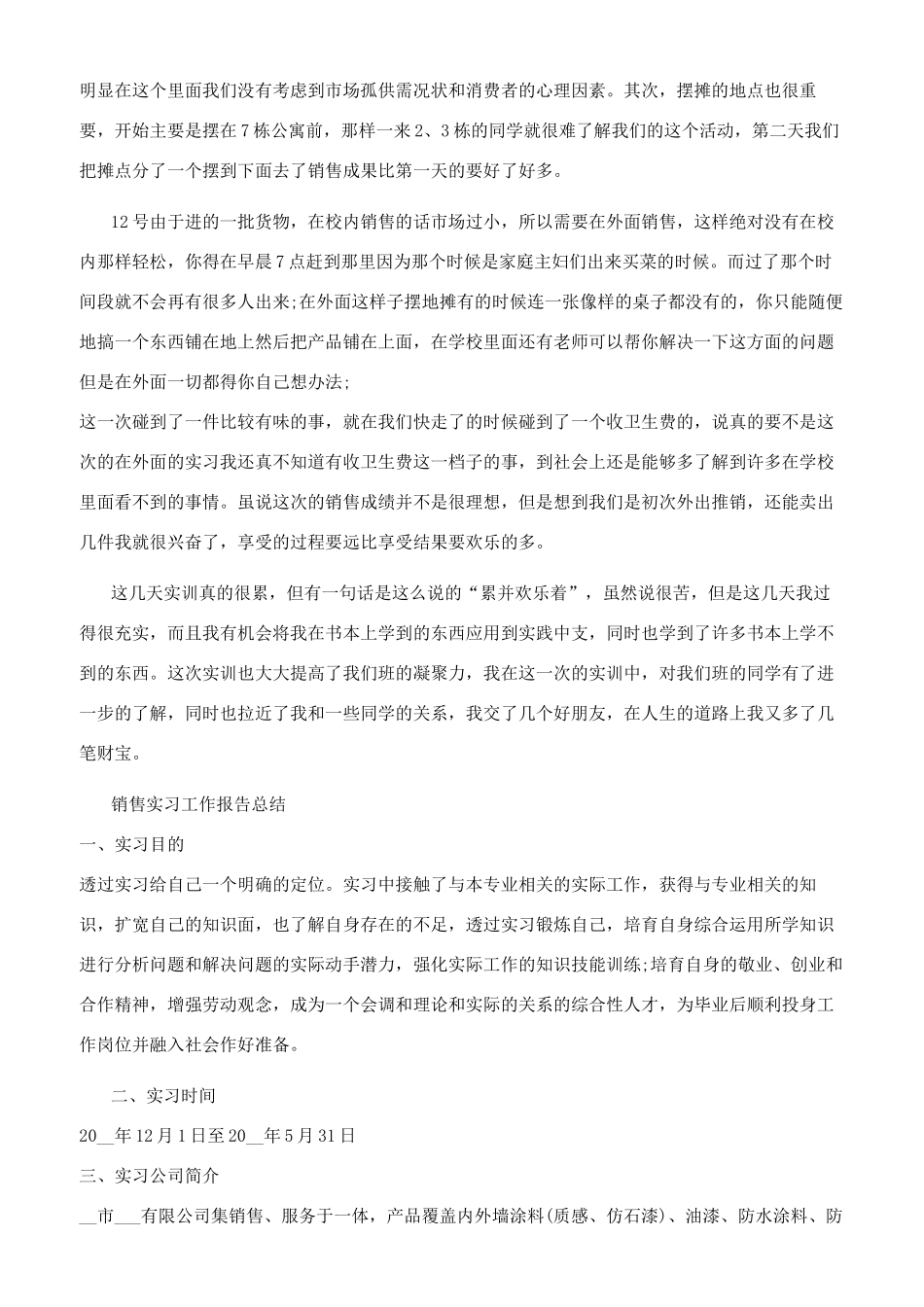 销售实习工作报告总结_第3页