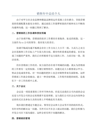 销售年中总结个人