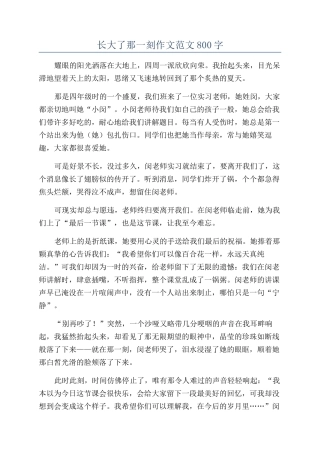 长大了那一刻作文范文800字