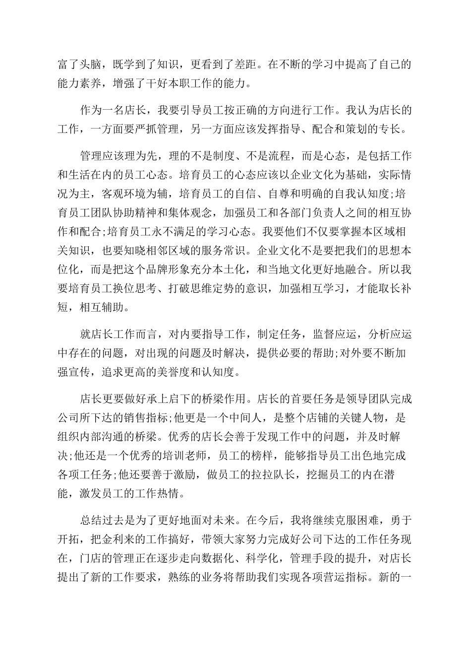 门店销售个人总结范文报告范文2024_第2页