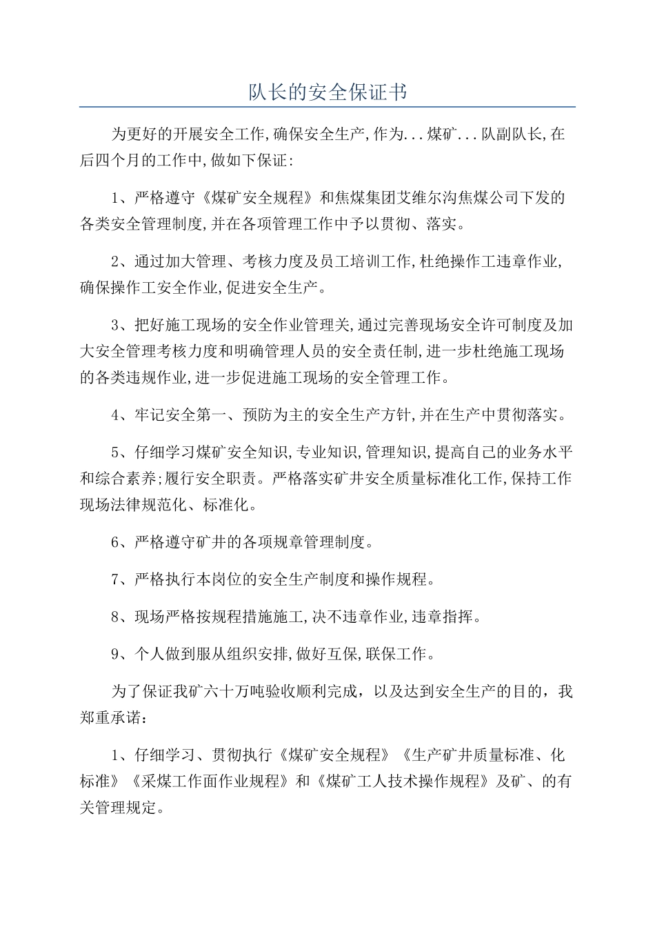 队长的安全保证书_第1页