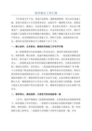 防洪救灾工作汇报