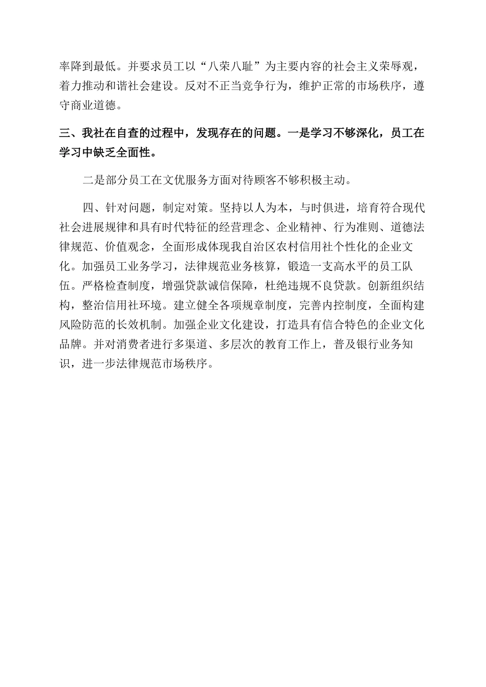 阳光信贷自查报告范文_第2页