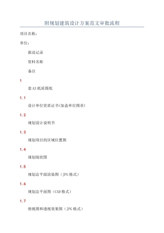 附规划建筑设计方案范文审批流程