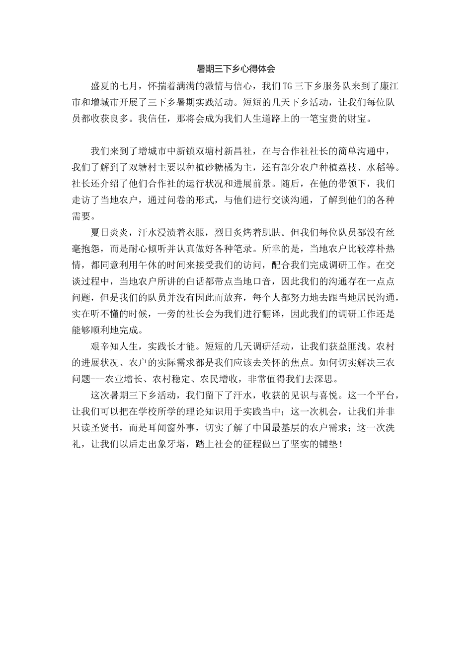 陈靖娴三下乡总结_第1页