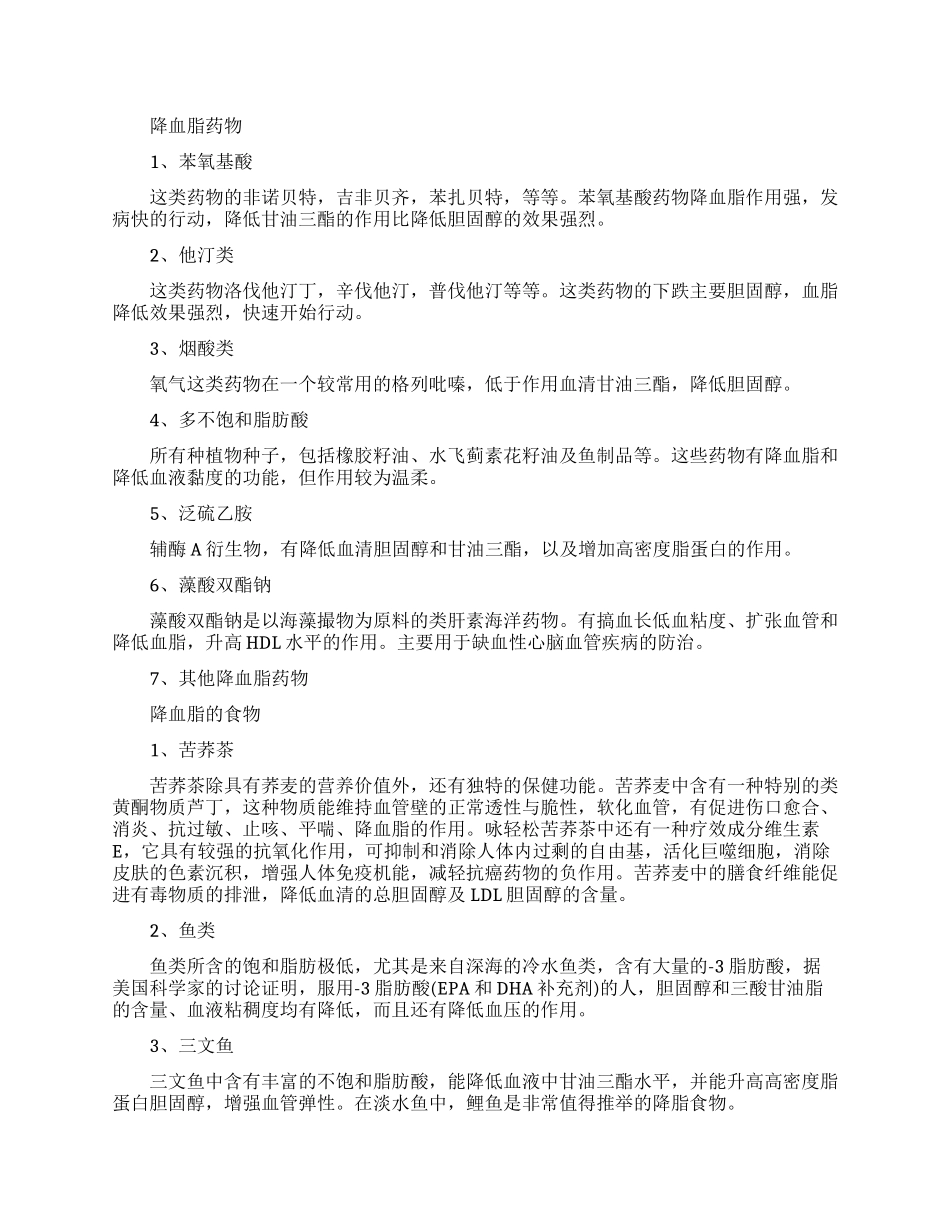 降血脂吃什么药好_第1页