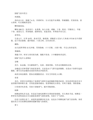 除胀气的中药方剂有哪些效果好的