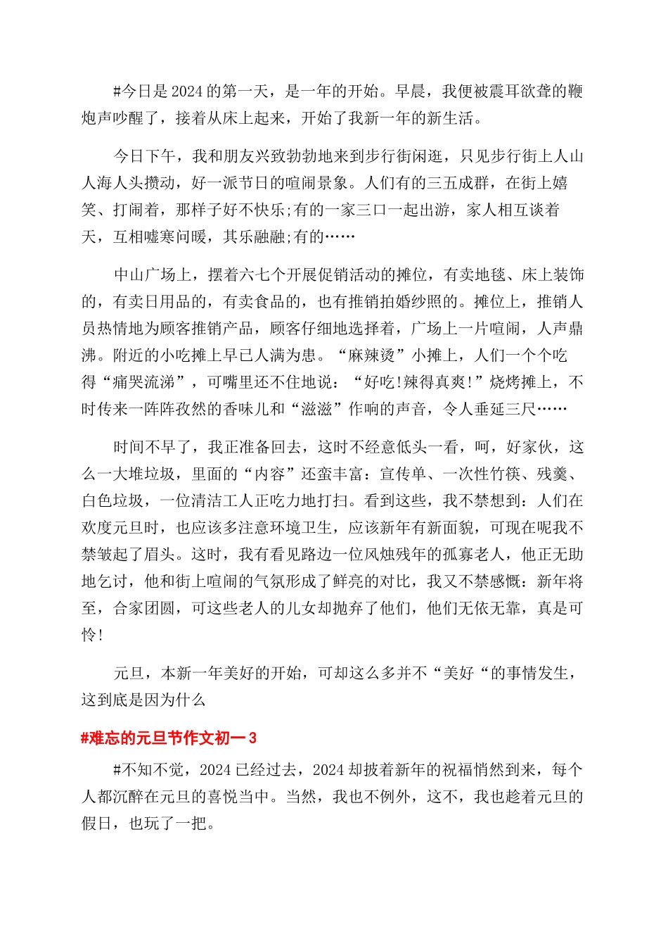 难忘的元旦节作文范文初一-元旦作文范文_第2页