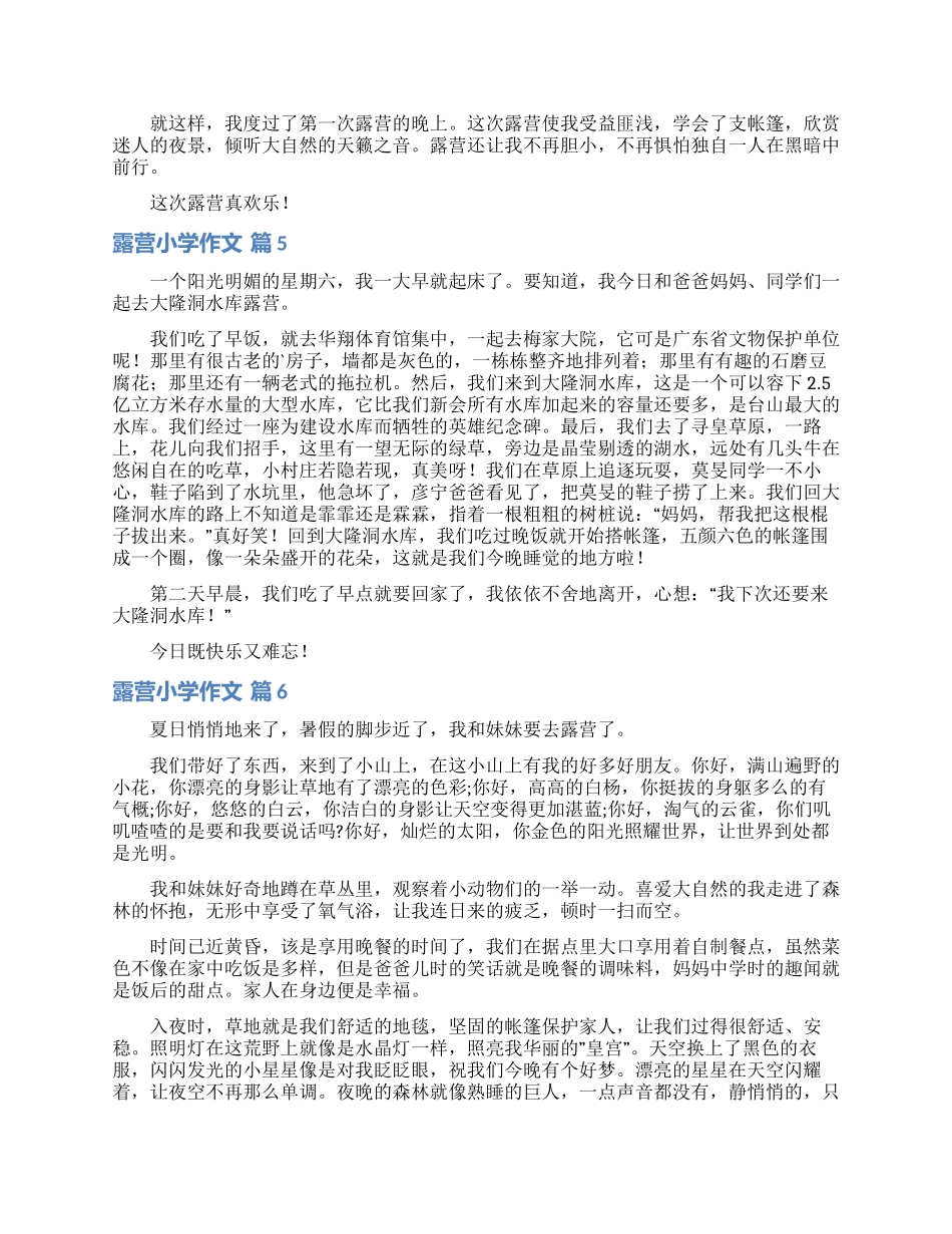 露营小学作文合集9篇_第3页