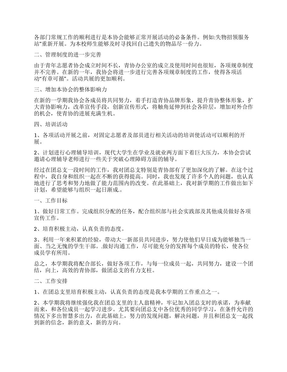 青协新生个人工作计划_第2页