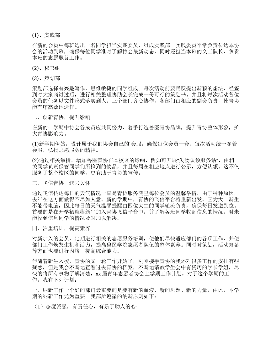 青年志愿者协会工作计划_第2页