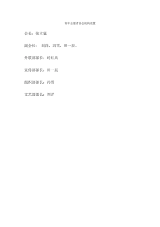 青年志愿者协会机构设置