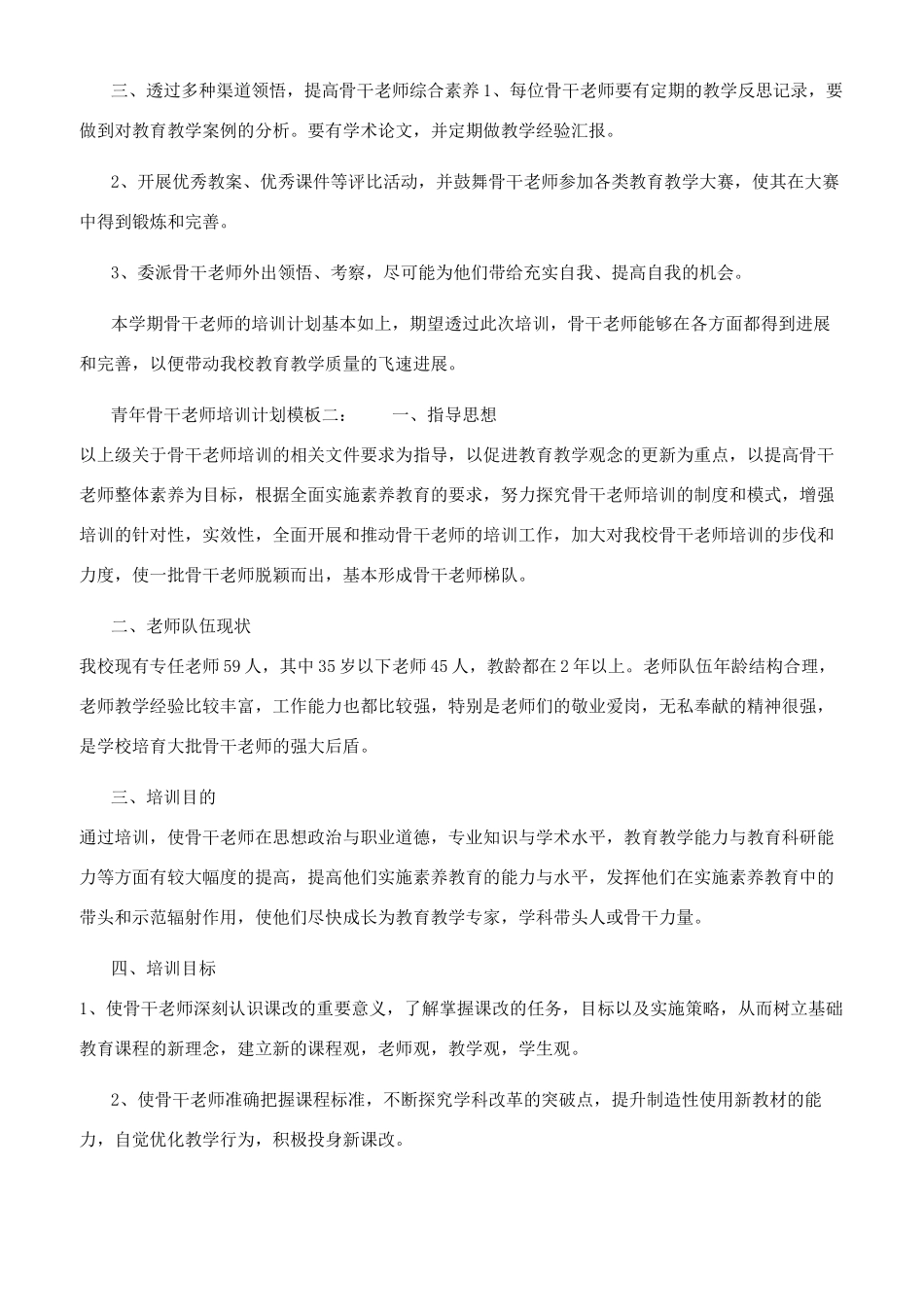 青年骨干教师培训工作计划模板_第2页