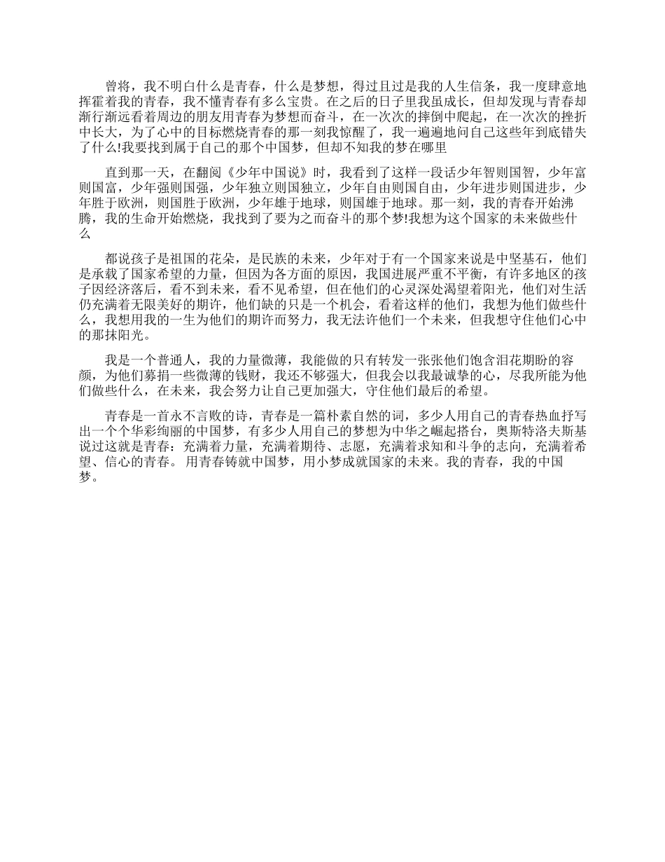 青春助力中国梦演讲稿精选_第3页