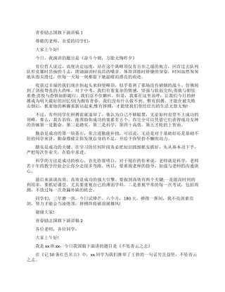 青春励志国旗下的演讲稿五篇