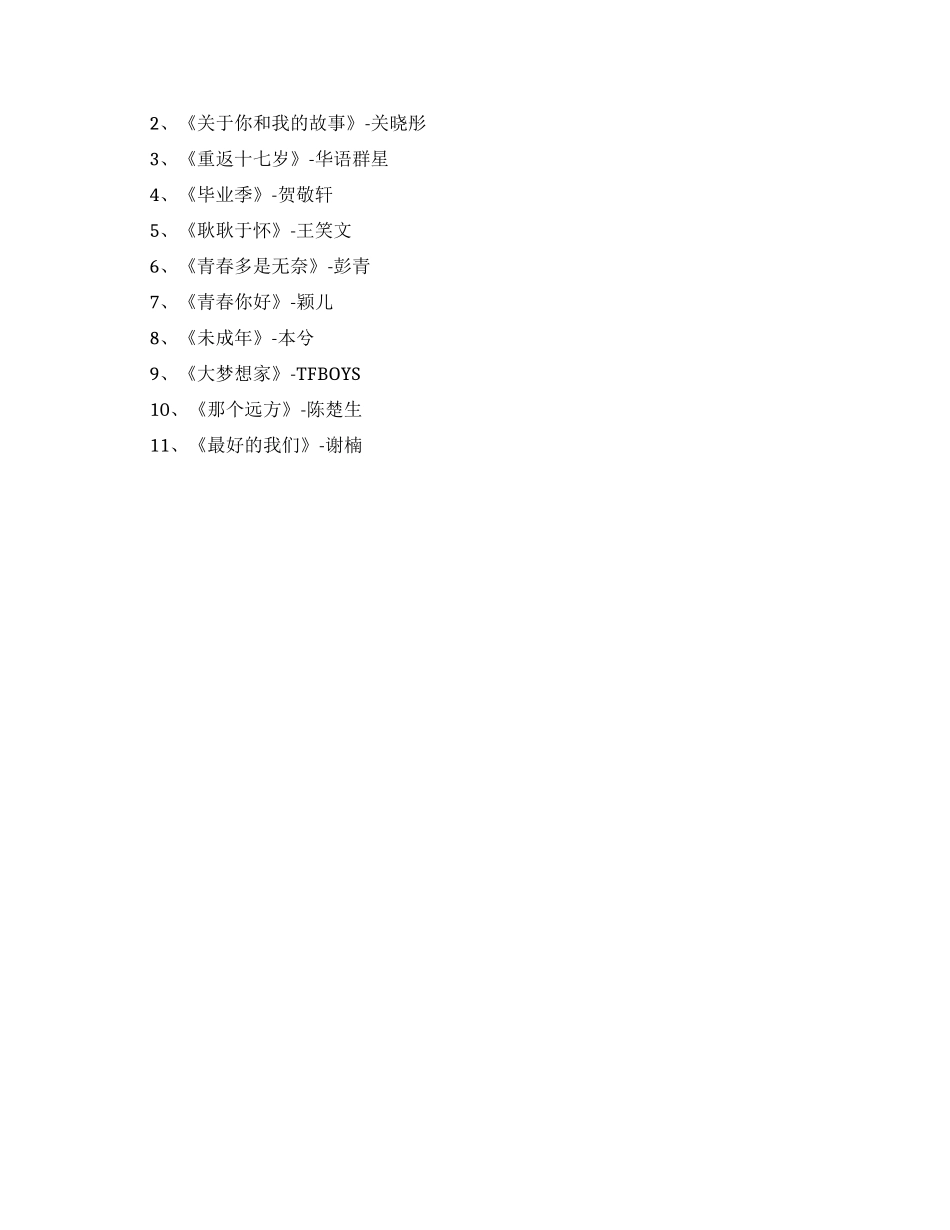 青春校园励志歌曲排行榜_第2页