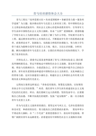 青马培训感悟体会大全