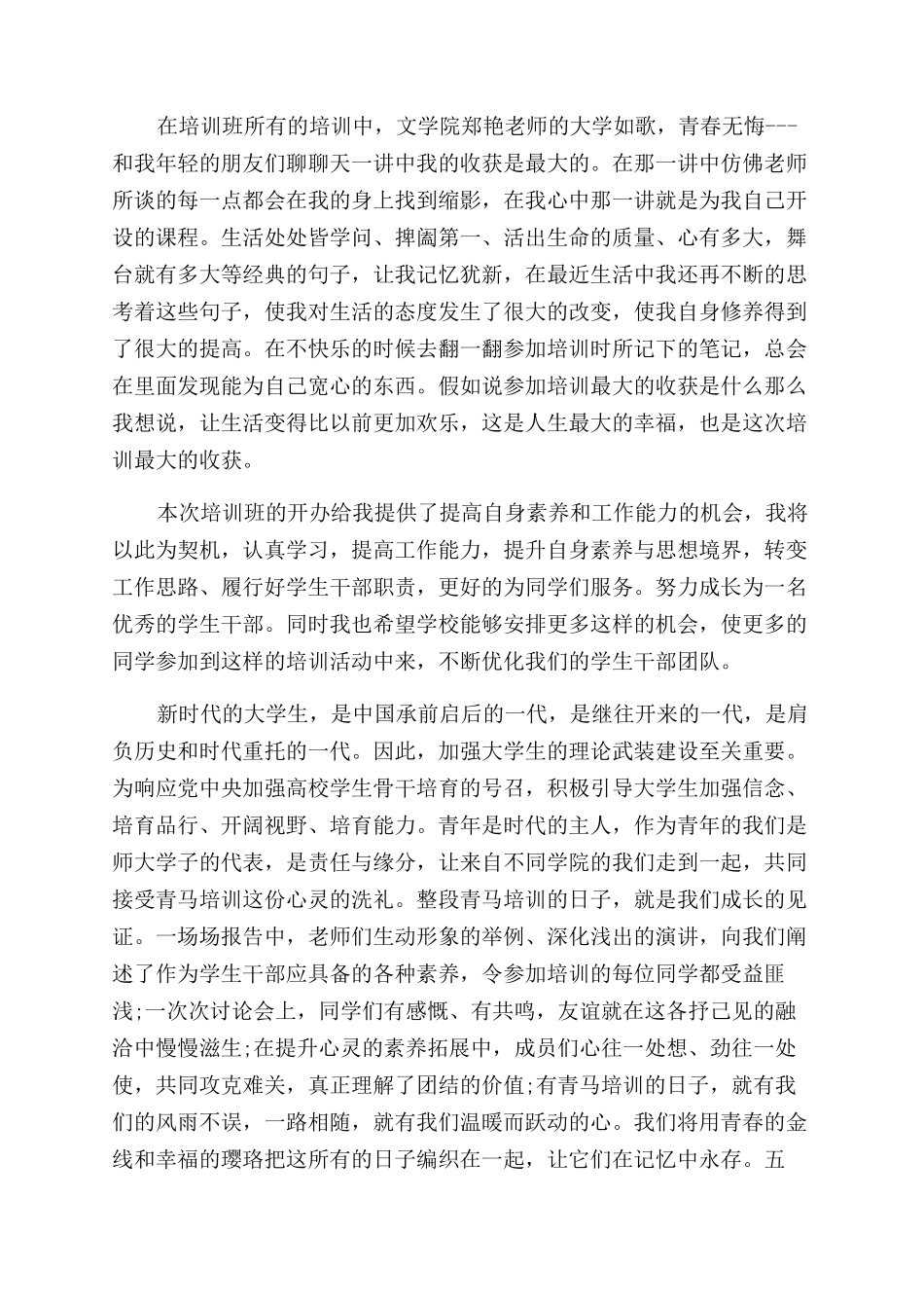 青马培训后的心得体会范文_第3页