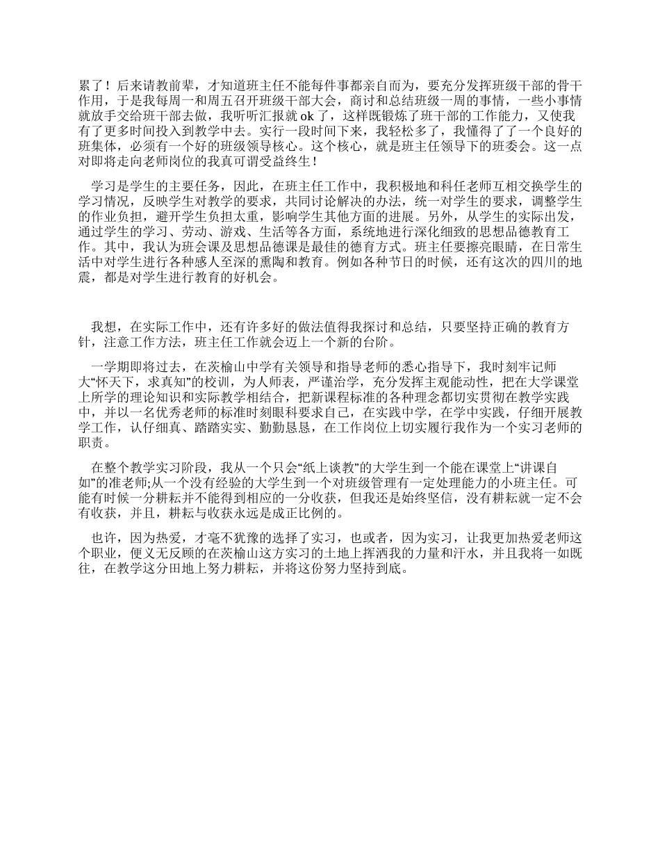 顶岗实习工作总结_第2页