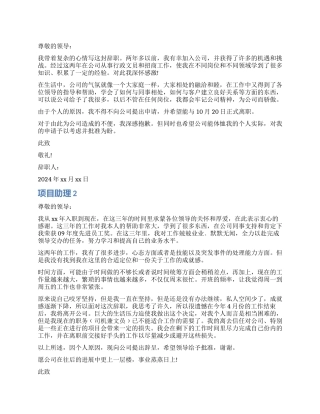 项目助理辞职报告4篇