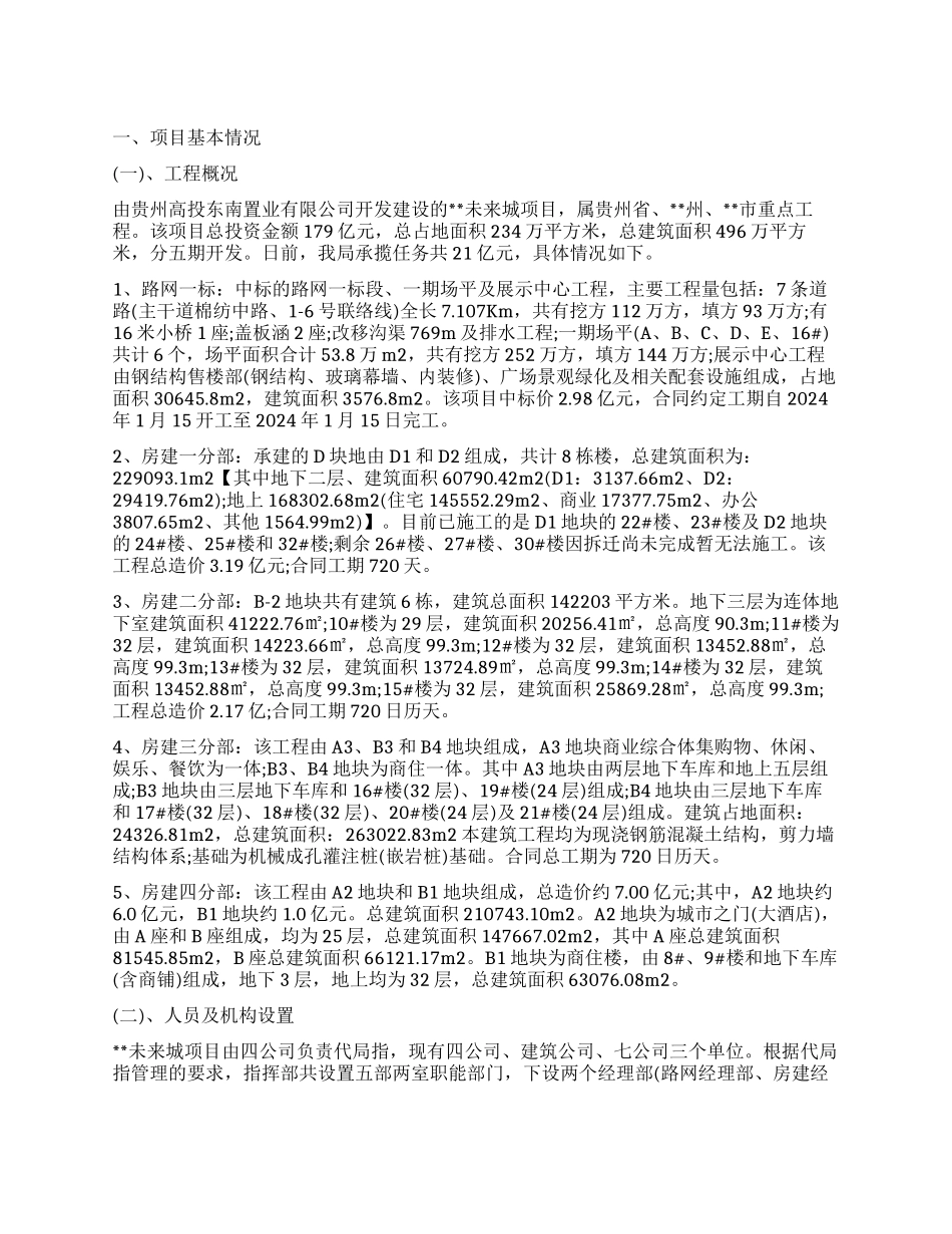 项目指挥部工作报告_第1页