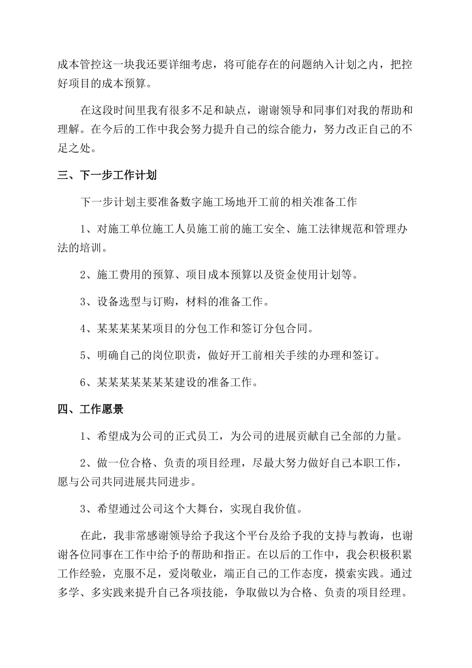 项目经理转正工作总结范文自我评价范文_第2页