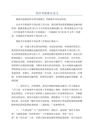 项目考察报告范文