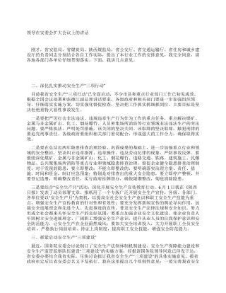 领导在安委会扩大会议上的讲话