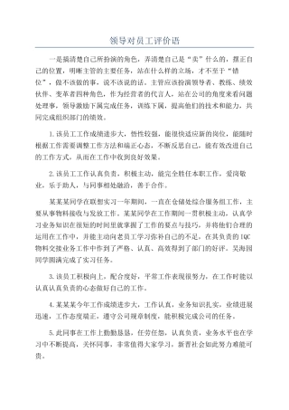 领导对员工评价语.docx