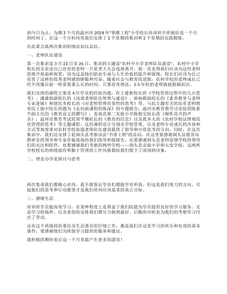 领雁工程小学校长培训总结