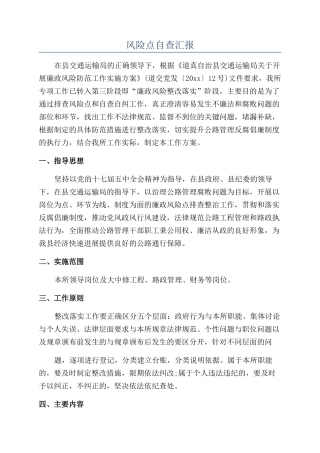 风险点自查汇报
