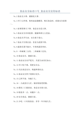 食品安全标语口号-食品安全宣传标语