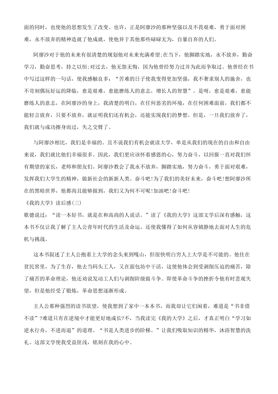 高尔基长篇小说《我大学》读后感_第2页