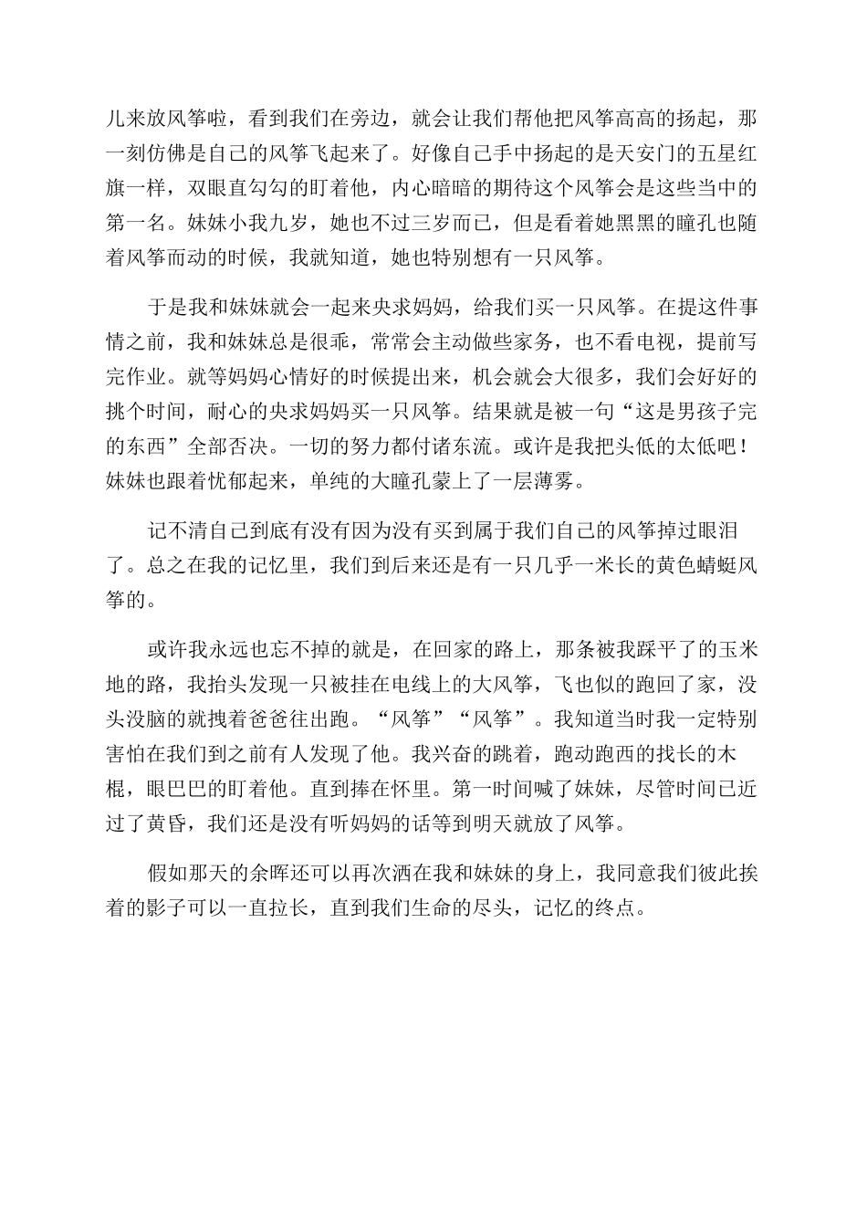 鲁迅风筝的读后感_第3页