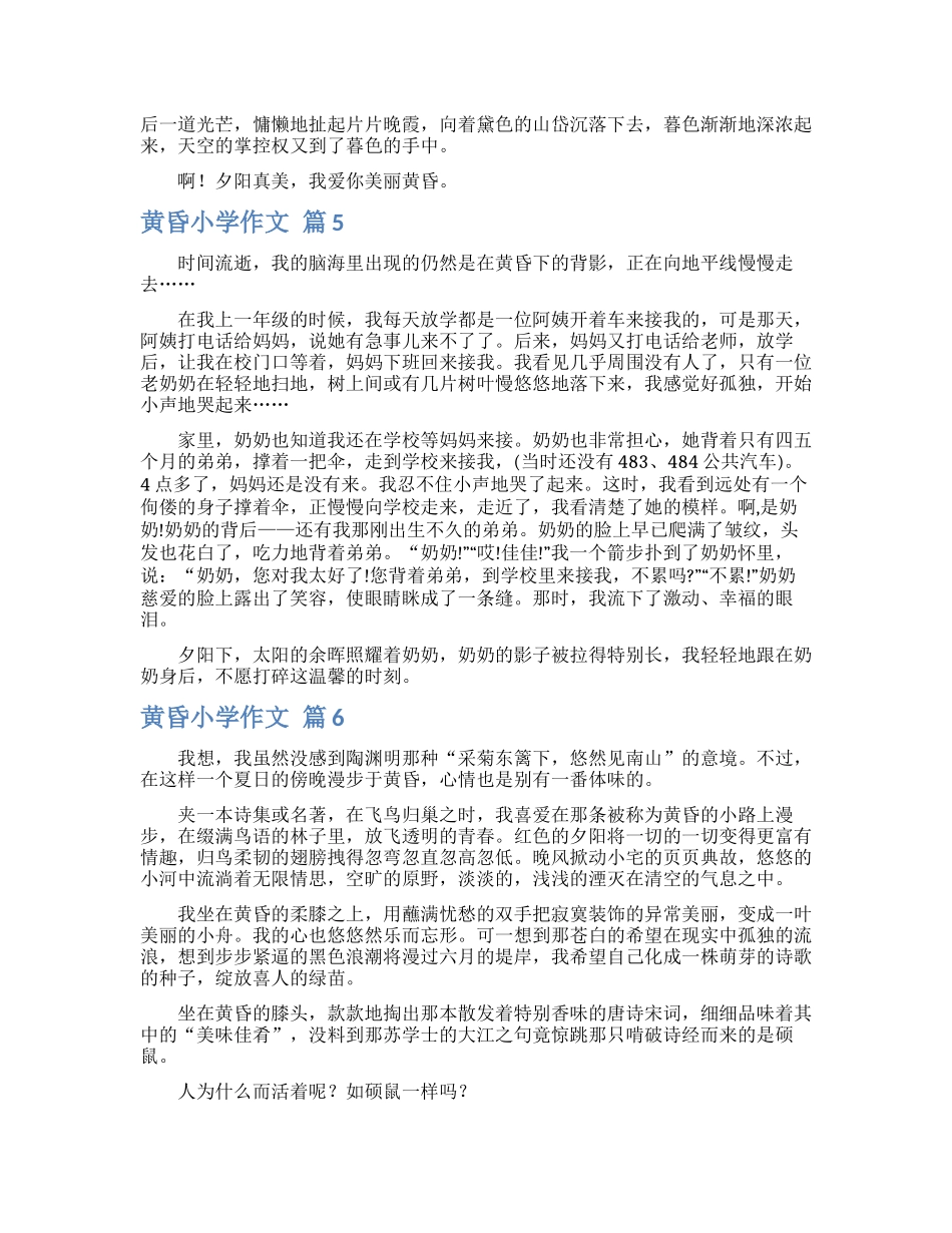 黄昏小学作文10篇_第3页