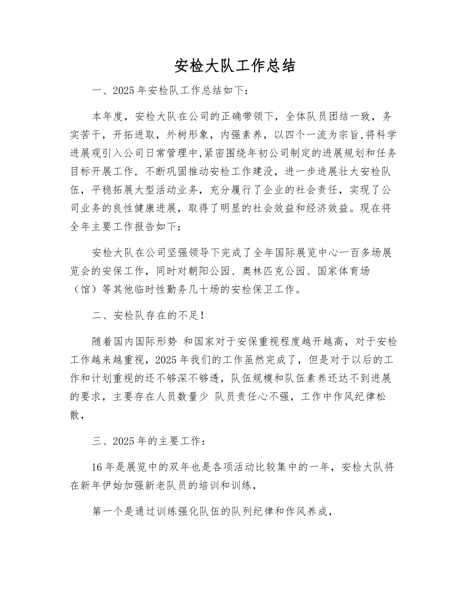安检大队工作总结_第1页