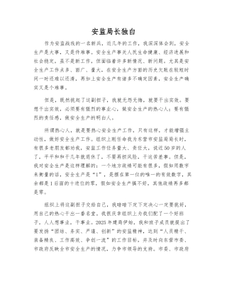 安监局长独白