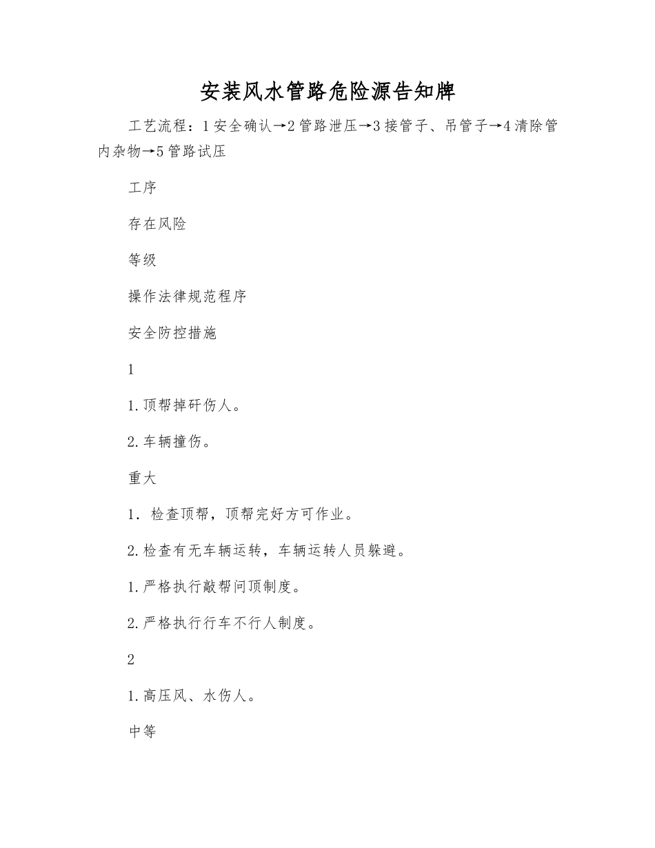 安装风水管路危险源告知牌_第1页