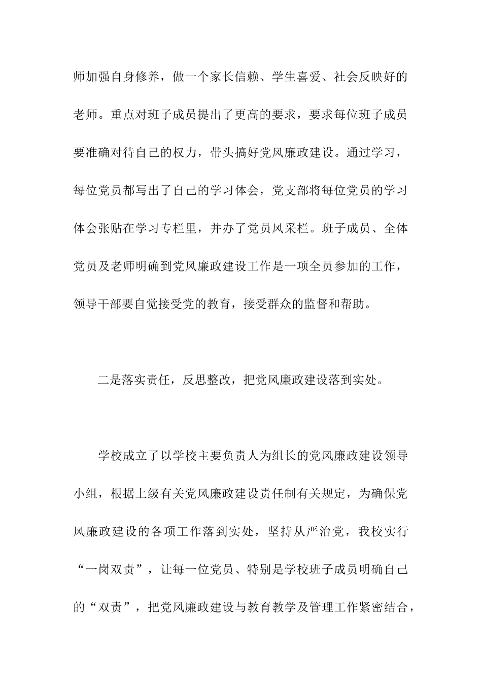 宜都市实验小学2025年党风廉政建设工作自查报告_第3页