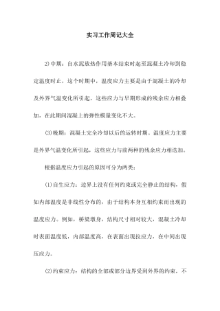 实习工作周记大全
