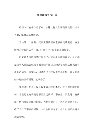 实习律师工作日志